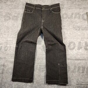 Annette Gortz Women's gray marble Demin cropped pants High Rise size 33 x 24